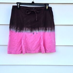 Pink and Brown Tie-Dye Skirt